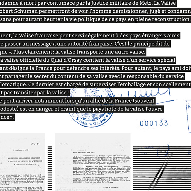 L'énigme de la valise diplomatique - Exposition temporaire - Graphisme